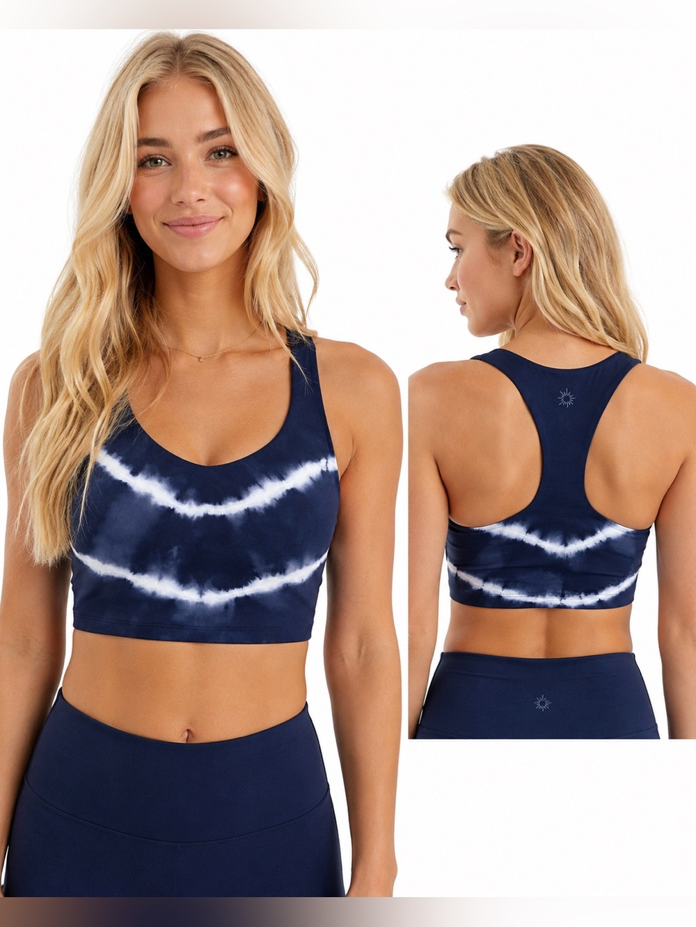 Aerie OFFLINE Real Me Navy Tie Dye Sports Bra XXS